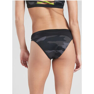 Athleta M Freestyle Camo Bottom black gray bikini swim bathing suit beach cheeky